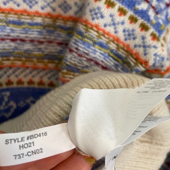 J. Crew Fair Isle Johnny Collar Vneck Sweater Size XS - Picture 6 of 14